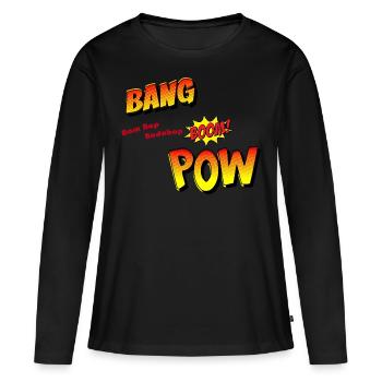 Bang Boom Pow - Bande dessinée - T-shirt manches longues Premium bio Femme - noir - Devant - Julia (174cm)