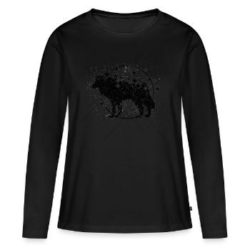 Le loup solitaire - T-shirt manches longues Premium bio Femme - noir - Devant - Julia (174cm)