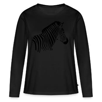 Zèbre sujet noir - T-shirt manches longues Premium bio Femme - noir - Devant - Julia (174cm)