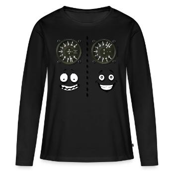 Vario feelings - T-shirt manches longues Premium bio Femme - noir - Devant - Julia (174cm)
