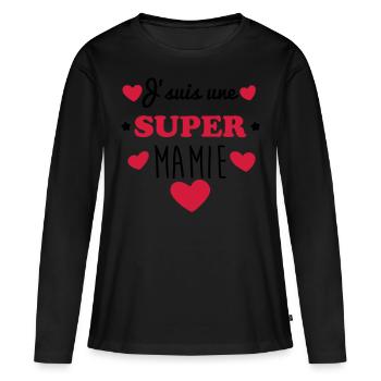 Super Oma Weihnachtsgeschenk Oma Party - Frauen Premium Bio Langarmshirt - Schwarz - Vorne - Julia (174cm)