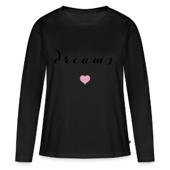 beau dire rêves / rêves - T-shirt manches longues Premium bio Femme - noir - Devant - Julia (174cm)