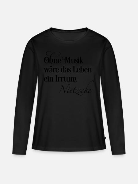 Musik - Frauen Premium Bio Langarmshirt - Schwarz
