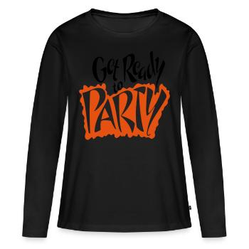 Get Ready to Party Fêter flirter les potes - T-shirt manches longues Premium bio Femme - noir - Devant - Julia (174cm)