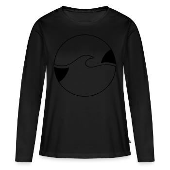 Wave - Women's Premium Organic Long Sleeve Shirt - black - Front - Julia (174cm)