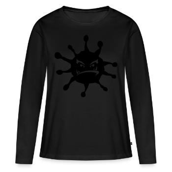 Virus-Krankheit-Symbol böse - Frauen Premium Bio Langarmshirt - Schwarz - Vorne - Julia (174cm)