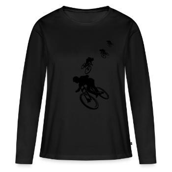 Vélo downhill biking sport - T-shirt manches longues Premium bio Femme - noir - Devant - Julia (174cm)