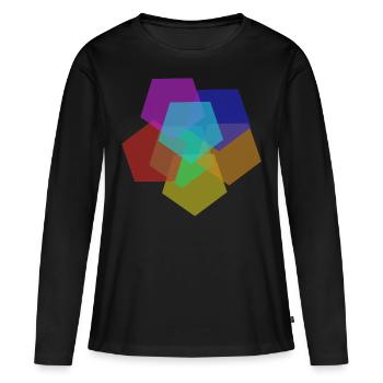 Bunt - Frauen Premium Bio Langarmshirt - Schwarz - Vorne - Julia (174cm)