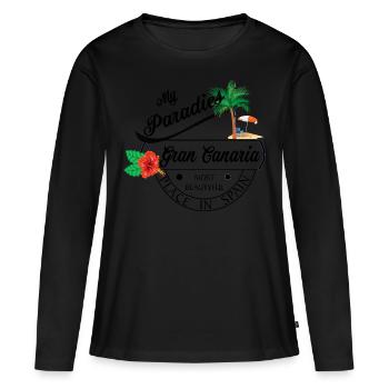 Grande Canarie Iles Canaries vacances - T-shirt manches longues Premium bio Femme - noir - Devant - Julia (174cm)