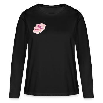 Doux pour la douceur - T-shirt manches longues Premium bio Femme - noir - Devant - Julia (174cm)
