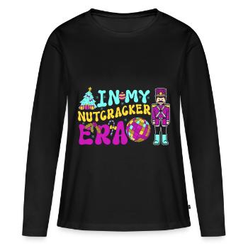Weihnachten Xmas Spruch In My Nutcracker Era - Frauen Premium Bio Langarmshirt - Schwarz - Vorne - Julia (174cm)