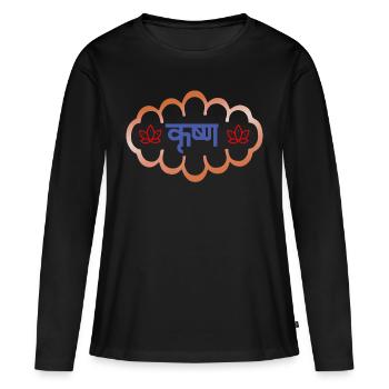 Krishna - T-shirt manches longues Premium bio Femme - noir - Devant - Julia (174cm)