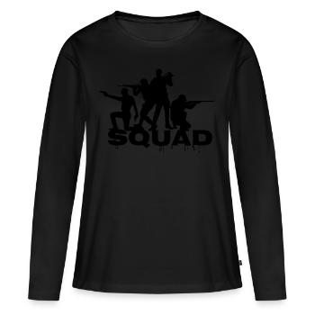 squad - Frauen Premium Bio Langarmshirt - Schwarz - Vorne - Julia (174cm)