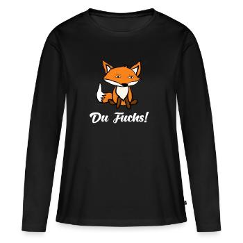 Fuchs - Frauen Premium Bio Langarmshirt - Schwarz - Vorne - Julia (174cm)