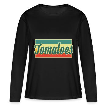 Tomaten - Frauen Premium Bio Langarmshirt - Schwarz - Vorne - Julia (174cm)