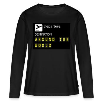 World tour - Women's Premium Organic Long Sleeve Shirt - black - Front - Julia (174cm)