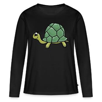Schildkroete - Frauen Premium Bio Langarmshirt - Schwarz - Vorne - Julia (174cm)