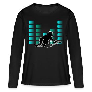 DJ - T-shirt manches longues Premium bio Femme - noir - Devant - Julia (174cm)