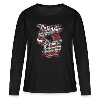 Land de Brandebourg: les villes dans les grandes lignes - T-shirt manches longues Premium bio Femme - noir - Devant - Julia (174cm)