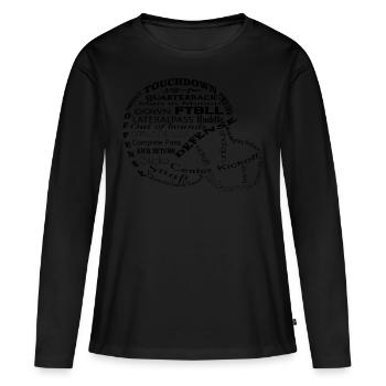 Maillot de foot • Tackle Touchdown • Cadeau - T-shirt manches longues Premium bio Femme - noir - Devant - Julia (174cm)