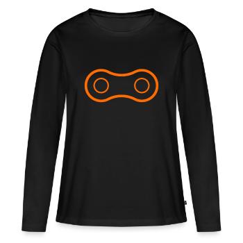 Minimal kleine Kette. - Frauen Premium Bio Langarmshirt - Schwarz - Vorne - Julia (174cm)