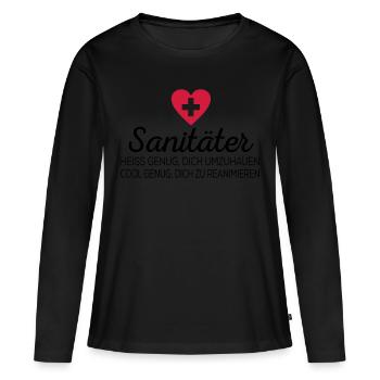 ambulanciers - T-shirt manches longues Premium bio Femme - noir - Devant - Julia (174cm)