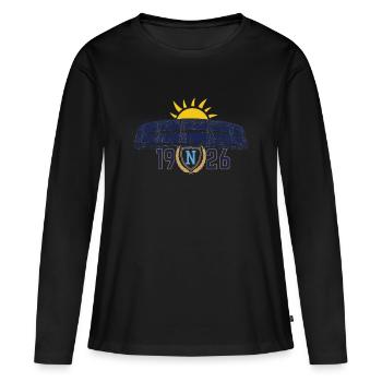 Soleil levant sur le stade de San Paolo - T-shirt manches longues Premium bio Femme - noir - Devant - Julia (174cm)