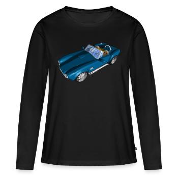 Sportwagen, Rennwagen, Classic Car, cabriolette - Frauen Premium Bio Langarmshirt - Schwarz - Vorne - Julia (174cm)