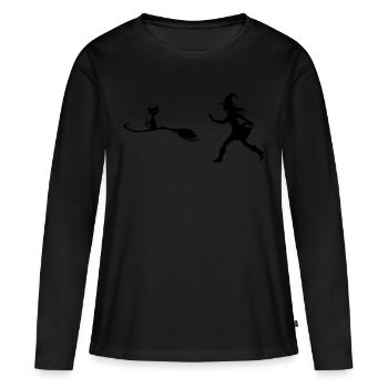Dieb - Frauen Premium Bio Langarmshirt - Schwarz - Vorne - Julia (174cm)
