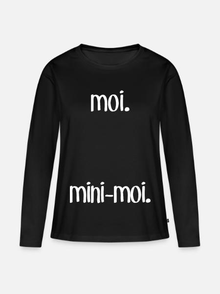 Me & M-Me (Dunkel) - Frauen Premium Bio Langarmshirt - Schwarz