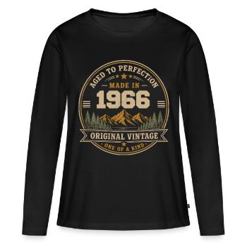 1966 Rétro 1966 Vintage 1966 Cadeau 1966 - T-shirt manches longues Premium bio Femme - noir - Devant - Julia (174cm)