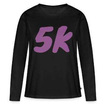5K_coureurs lents - T-shirt manches longues Premium bio Femme - noir - Devant - Julia (174cm)