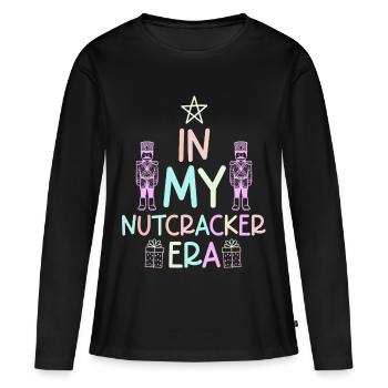 Weihnachten Xmas Spruch In My Nutcracker Era - Frauen Premium Bio Langarmshirt - Schwarz - Vorne - Julia (174cm)