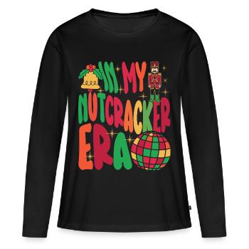 Weihnachten Xmas Spruch In My Nutcracker Era - Frauen Premium Bio Langarmshirt - Schwarz - Vorne - Julia (174cm)