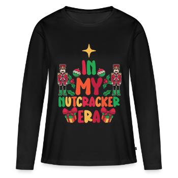 Weihnachten Xmas Spruch In My Nutcracker Era - Frauen Premium Bio Langarmshirt - Schwarz - Vorne - Julia (174cm)