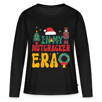 Weihnachten Xmas Spruch In My Nutcracker Era - Frauen Premium Bio Langarmshirt - Schwarz - Vorne - Julia (174cm)
