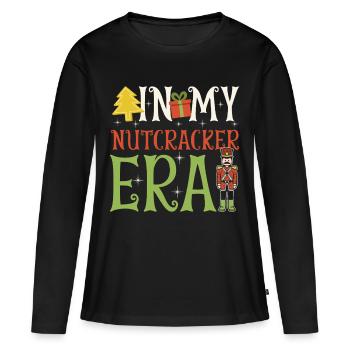 Weihnachten Xmas Spruch In My Nutcracker Era - Frauen Premium Bio Langarmshirt - Schwarz - Vorne - Julia (174cm)