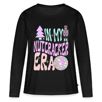 Weihnachten Xmas Spruch In My Nutcracker Era - Frauen Premium Bio Langarmshirt - Schwarz - Vorne - Julia (174cm)