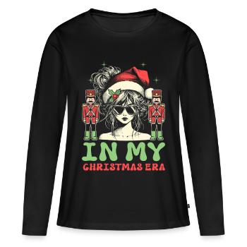 Weihnachten Xmas Spruch In My Nutcracker Era - Frauen Premium Bio Langarmshirt - Schwarz - Vorne - Julia (174cm)