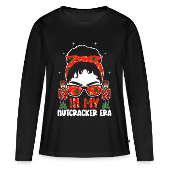 Weihnachten Xmas Spruch In My Nutcracker Era - Frauen Premium Bio Langarmshirt - Schwarz - Vorne - Julia (174cm)