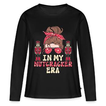 Weihnachten Xmas Spruch In My Nutcracker Era - Frauen Premium Bio Langarmshirt - Schwarz - Vorne - Julia (174cm)