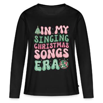 Noël de Weihnachten à l’époque des chansons de Noël chantantes - T-shirt manches longues Premium bio Femme - noir - Devant - Julia (174cm)