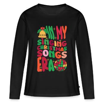 Noël de Weihnachten à l’époque des chansons de Noël chantantes - T-shirt manches longues Premium bio Femme - noir - Devant - Julia (174cm)
