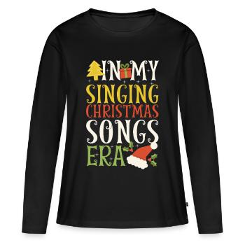 Noël de Weihnachten à l’époque des chansons de Noël chantantes - T-shirt manches longues Premium bio Femme - noir - Devant - Julia (174cm)