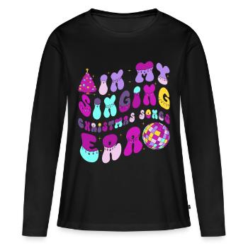 Noël de Weihnachten à l’époque des chansons de Noël chantantes - T-shirt manches longues Premium bio Femme - noir - Devant - Julia (174cm)