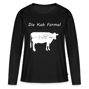 Kuh Formel - Frauen Premium Bio Langarmshirt - Schwarz - Vorne - Julia (174cm)