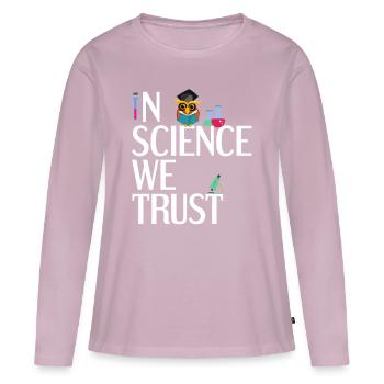 Enseignants Chercheurs Science scientifique - T-shirt manches longues Premium bio Femme - rose poudré - Devant - Julia (174cm)