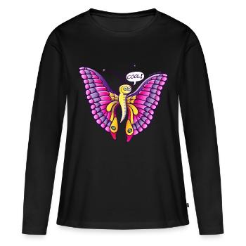 Papillon Coolorful - T-shirt manches longues Premium bio Femme - noir - Devant - Julia (174cm)