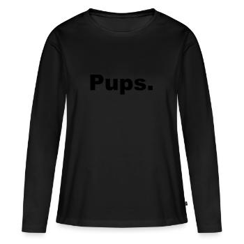 pups - Frauen Premium Bio Langarmshirt - Schwarz - Vorne - Julia (174cm)