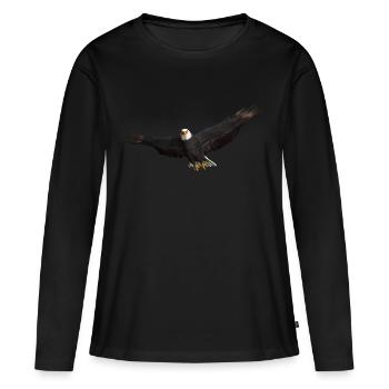 Aigle de mer Oiseau de proie Aigle - T-shirt manches longues Premium bio Femme - noir - Devant - Julia (174cm)